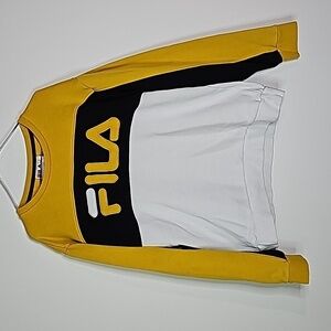 Fila medium gold and white long sleeve sweater